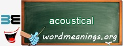 WordMeaning blackboard for acoustical